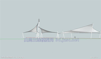 20130923拉膜SU模型 张拉膜亭免费下载SU模型